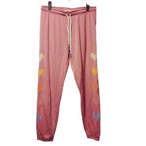 PJ Salvage purple embroidered jogger pants